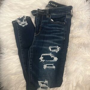 American Eagle Dark Shade Hi Rise Jegging Crop